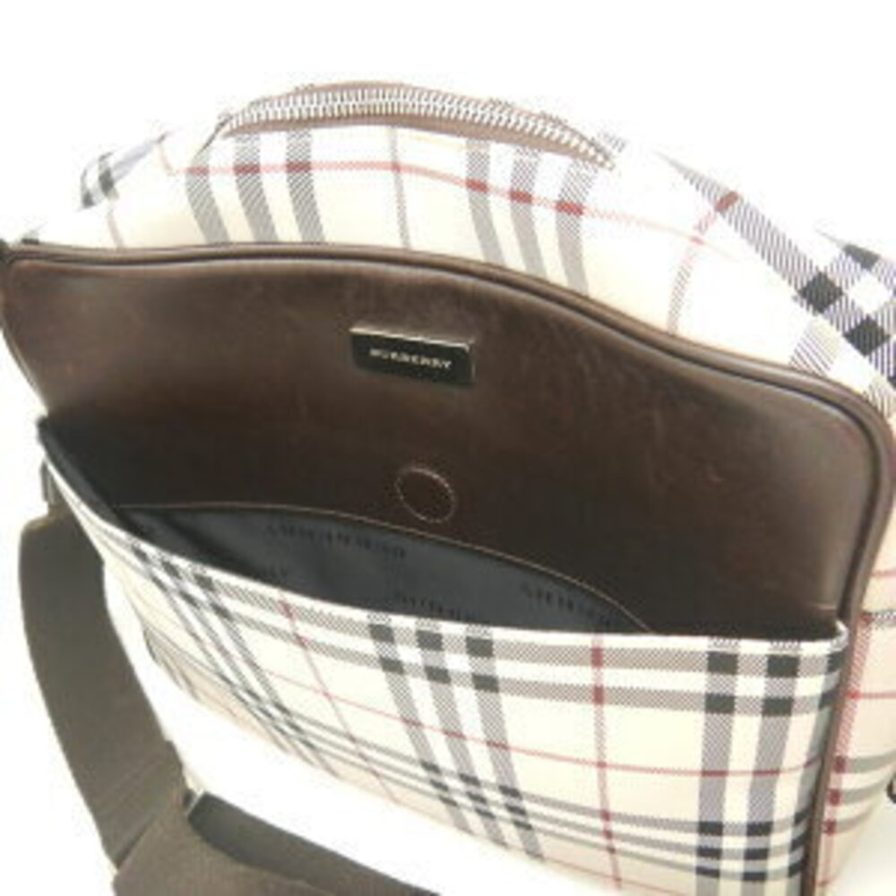 Burberry Nova Check Nylon Leather Shoulder Bag Beige Tan Brown - Picture 5 of 9